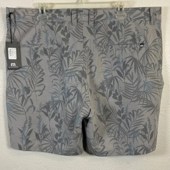 Travis Mathew Coastal Canyon Heather Light Grey Floral Shorts Mens Size 34 Chino - Picture 8 of 8